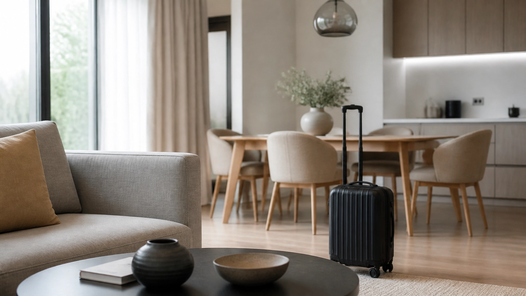 Generic hospitality-style furnished interior detail with neutral amenities