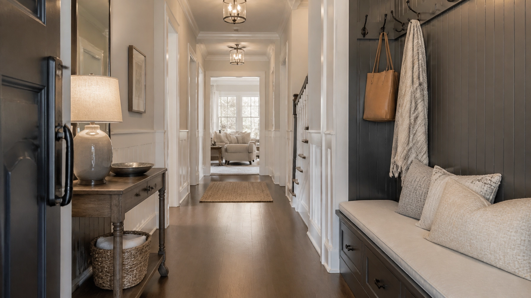 Welcoming furnished property entryway with neutral amenities